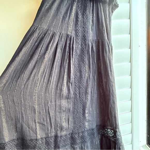 Maeve Anthropologie 'Abilene' Crochet & Metallic Maxi Dress size XS - Picture 6 of 11